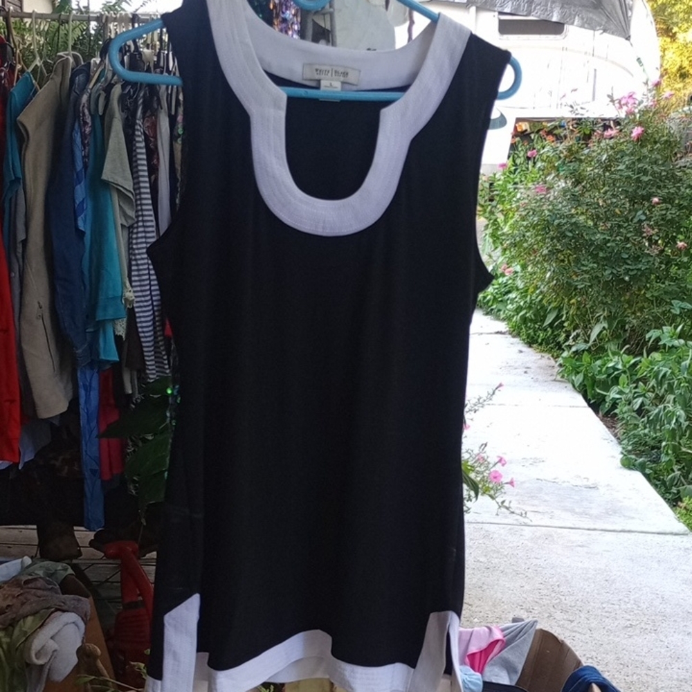 Elegant Black and White Tank Top